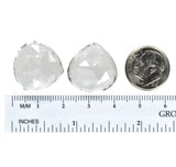 uGems Quartz Briolette Heart Faceted Shape Beads .012" Hole 20mm (2)