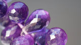 Amethyst Drops Briolettes Genuine Gemstone Facet Beads 8mm (10)