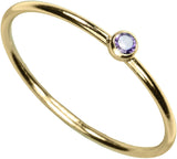 uGems 14kt Gold Filled Amethyst-Color CZ Stacking Ring Size 5
