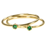 uGems 2 14K Gold Filled Green CZ Stacking Rings Size 5