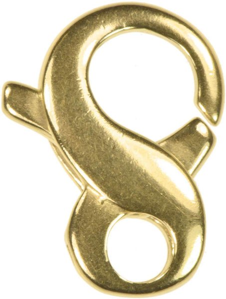 uGems Gold Plated Sterling Silver Infinity Figure Eight Lobster Clasp 7 x 10mm Small