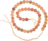Fire Agate Round Frosted Beads 8mm 15 Inch Strand
