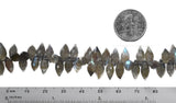 Labradorite Marquise Briolette Drops Facet Genuine Natural ~80 Beads 12mm 8" Strand
