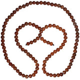 uGems Brown Agate Beads Mala Necklace 28 Inch 7mm