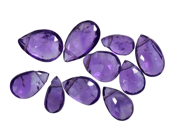 Amethyst Briollete Beads Pear Shape Small 5mm to 7mm High (Qty=10)
