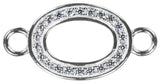 Sterling Silver Oval with CZ Connectors Qty=1