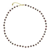 uGems Garnet Faceted Necklace Gold-Tone Links Garnet Adjustable 18 Inch