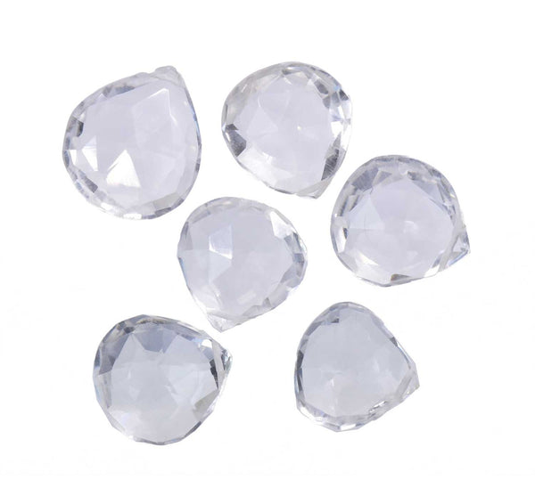 Quartz Briolettes Faceted Heart Beads 10mm to 12mm (Qty=6)