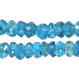 Apatite Neon Blue Facet Micro Facet Rondelles 3mm Strand