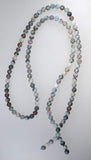 uGems Matrix Larimar Mala Necklace with 108 + 10 Prayer Beads 8mm