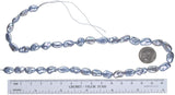 Silver Blue Peacock Freshwater Cultured Pearl Oval Nugget Strand Medium