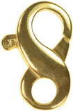 uGems 14K Gold Infinity Clasp Assorted Sizes