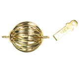 uGems 14K Gold 12mm Straight Corrugated Bead Clasp