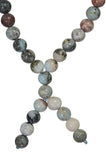 uGems Matrix Larimar Mala Necklace with 108 + 10 Prayer Beads 8mm