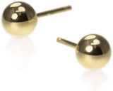 14k Gold Round Yellow Ball Stud Earrings