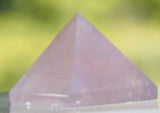 uGems Rose Quartz Pyramid Carved Genuine Natural 1 1/2 Inch