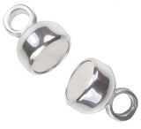 uGems 14K White Gold 6mm Oval Magnetic Clasp Rhodium #d-4085