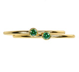 uGems 2 14K Gold Filled Green CZ Stacking Rings Size 5