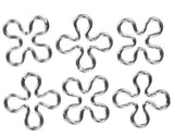 6 Sterling Silver 7mm Flower Connectors