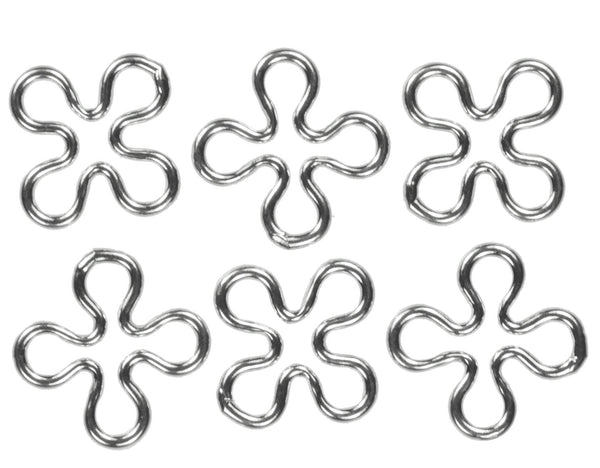 6 Sterling Silver 7mm Flower Connectors