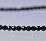 Black Spinel Strand Facet 2.3mm Rondelle