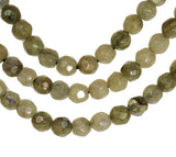 Labradorite Faceted Round Beads Strand Mystic Coated ~4mm