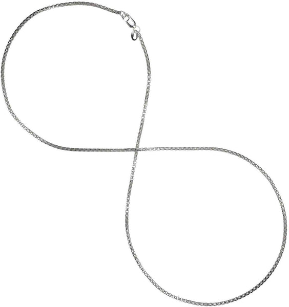 Sterling Silver Argentium Rounded Box Pendant Chain 1.8mm 18 Inch