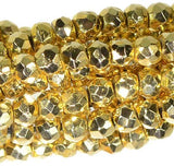 Pyrite Gold Coated Facet Rondelle Beads 3mm 13 Inch Strand