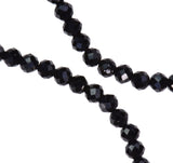 Black Spinel Strand Facet 2.3mm Rondelle