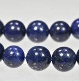 SODIAL(R)Lapis Lazuli 8mm Round Gem Royal Blue Beads Strand 15"