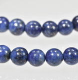 Lapis Lazuli 6mm Round Calcite Cloud Natural Beads Strand 16"