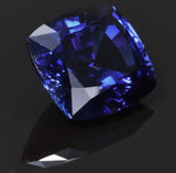 Blue Created Sapphire Facet Gemstone Cushion 13mm
