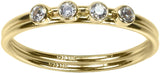 uGems White 2mm Multiple CZ Stacking Rings Assorted Sizes