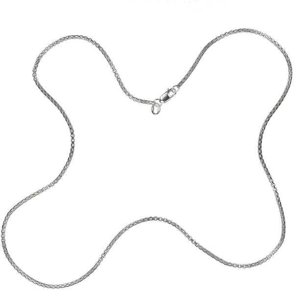 Sterling Silver Argentium Rounded Box Pendant Chain 1.8mm 20 Inch