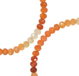 uGems Shaded Carnelian Micro Faceted Rondelle Genuine Natural Beads Strand ~3.5mm 12"