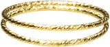 uGems 2 14K Gold Filled Sparkle Stacking Rings Size 3