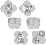 uGems Sterling Silver Four Leaf Clover Silicone Earring Back 3-Pairs
