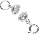 uGems Sterling Silver Converter Round Magnetic Clasp with Ring 8mm