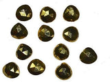 uGems Gold Pyrite Briolette Heart Faceted Beads Mystic 6.5mm (Qty=12)