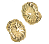 14K Solid Gold 7mm Spiral Swirl Circle Earring Back for 0.030-0.035 inch Post 1 Pair