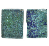 Chrysocoalla Lapis Rectangle Pendant Rustic Beads Large 35mm (2)