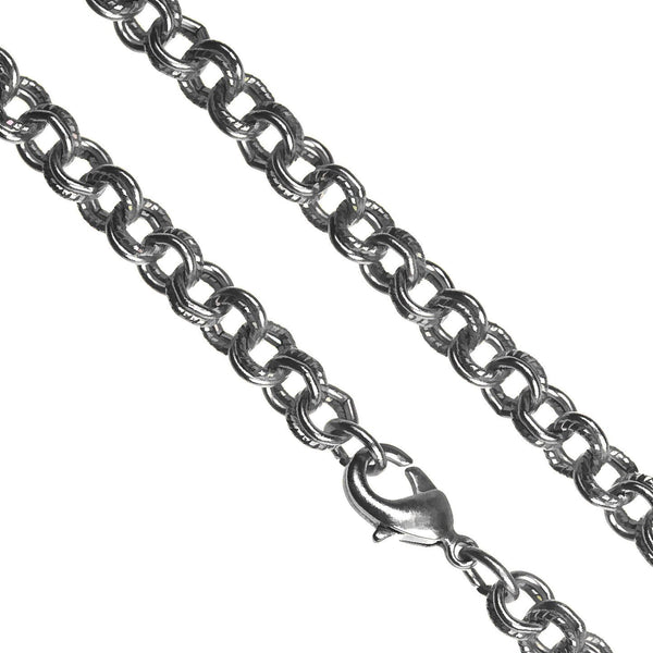 uGems Antique-Tone Steel Chain Necklace 5mm Dbl Cable 20"