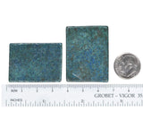 Chrysocoalla Lapis Rectangle Pendant Rustic Beads Large 35mm (2)
