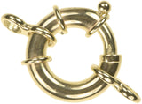 uGems 14K Gold Super Spring Ring Clasp with Figure-8 Connector 16mm