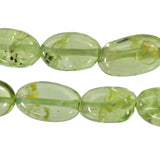 Peridot Smooth Oval Freeform Beads Small 6mm 13 Inch