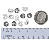 uGems Sterling Silver Sunburst Earring Backs 6 Pairs Fits Hole Size: .026”- .038”