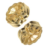 14K Solid Gold 7mm Spiral Swirl Circle Earring Back for 0.030-0.035 inch Post 1 Pair