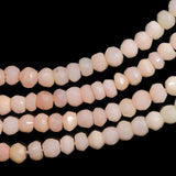 Shaded Pink Opal Micro Faceted Rondelle Genuine Natural Beads Strand ~4mm 13"