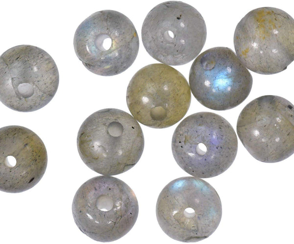Labradorite 6mm Round Beads 1mm Hole (12 Beads)
