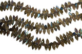 Labradorite Marquise Briolette Drops Facet Genuine Natural ~80 Beads 12mm 8" Strand